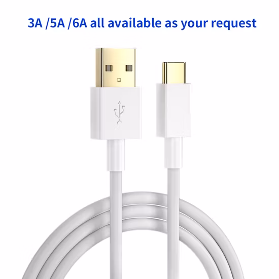 Câble filaire de Charge rapide 5A, câble Super rapide pour Andorid, couleur noire